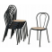 Sedia thonet, modello Vienna impilabile struttura in metallo, seduta finta paglia, plastica, legno o imbottita in ecopelle