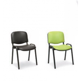 UFFICIO ISO SKY - SEDIA UFFICIO IMPILABILE VISITATORE IN ECOPELLE STANDARD O CERTIFICATO IGNIFUGO 1IM VARI COLORI