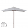 SUN 2 - Ombrellone professionale 3x2 con palo centrale in legno per bar, giardino, spiaggia, mare