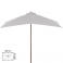 SUN 4 - Ombrellone professionale 3x4 con palo centrale in legno per bar, giardino, mare, spiaggia con palo centrale in legno