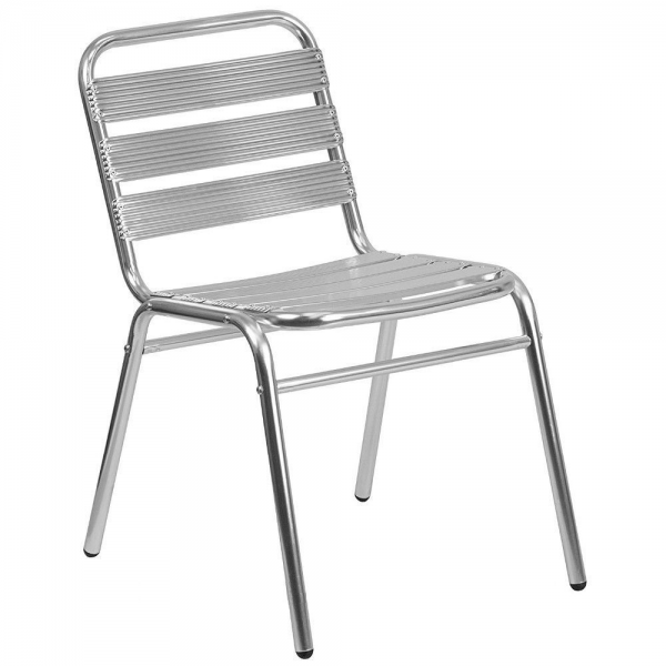 Gruppo Maruccia Quattro sedie per Bar e Giardini in Alluminio impilabili con braccioli sedie per Esterni sedie Giardino impilabili 