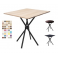 CROSS - Tavolo con 4 gambe incrociate in metallo e TOP in legno melamminico