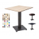 ENZO - Tavolo con gamba in metallo e TOP in legno melamminico