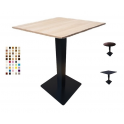 ALFA - Tavolo con gamba in metallo nero e TOP in legno melamminico