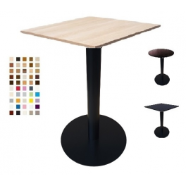 OMEGA - Tavolo con gamba in metallo nero e TOP in legno melamminico