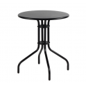 FLOWER - Tavolo diametro 60cm, in metallo NERO per esterno bar, ristorante, pizzeria