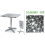 Q70-P - TAVOLO IN ALLUMINIO QUADRATO 70x70cm,TOP PIEGHEVOLE  CON GAMBA CENTRALE A 4 PIEDI PER BAR, RISTORANTE, PISCINA, HOTEL